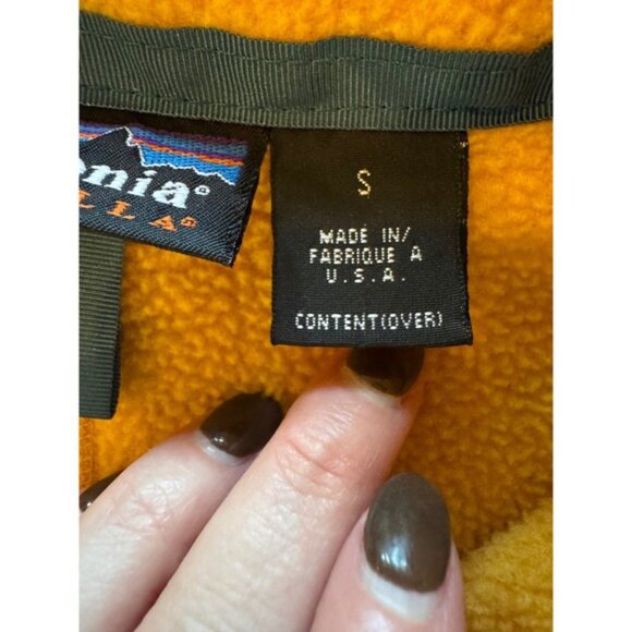 Patagonia‎ Jacket Women Small Yellow Butternut Synchilla Coat Gorpcore Vintage - Picture 8 of 9